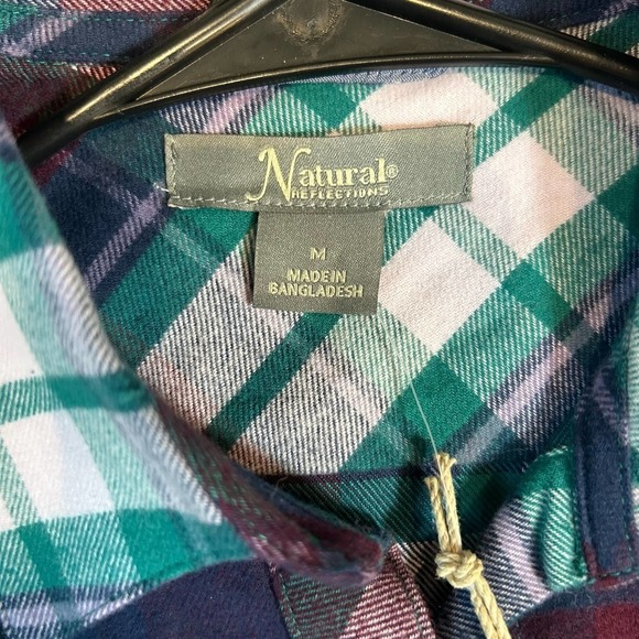 NATURAL Reflections Plaid Flannel, New with Tags, Women’s M - Picture 5 of 7